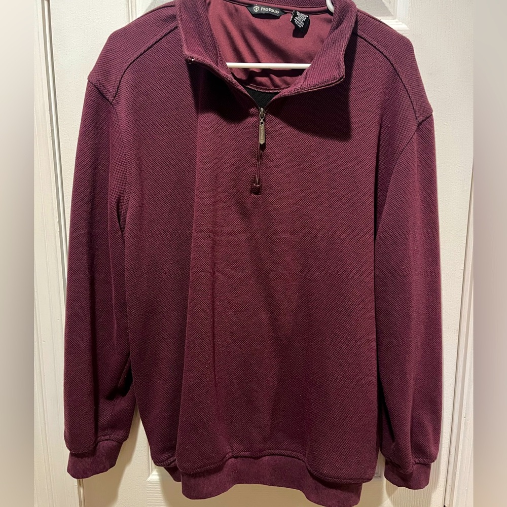 Pro Tour Men's Maroon Zip-Up Sweater